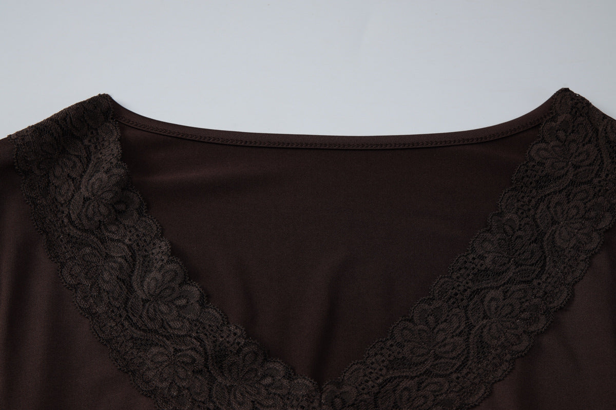 Cleo Ribbed Flounce Dress
