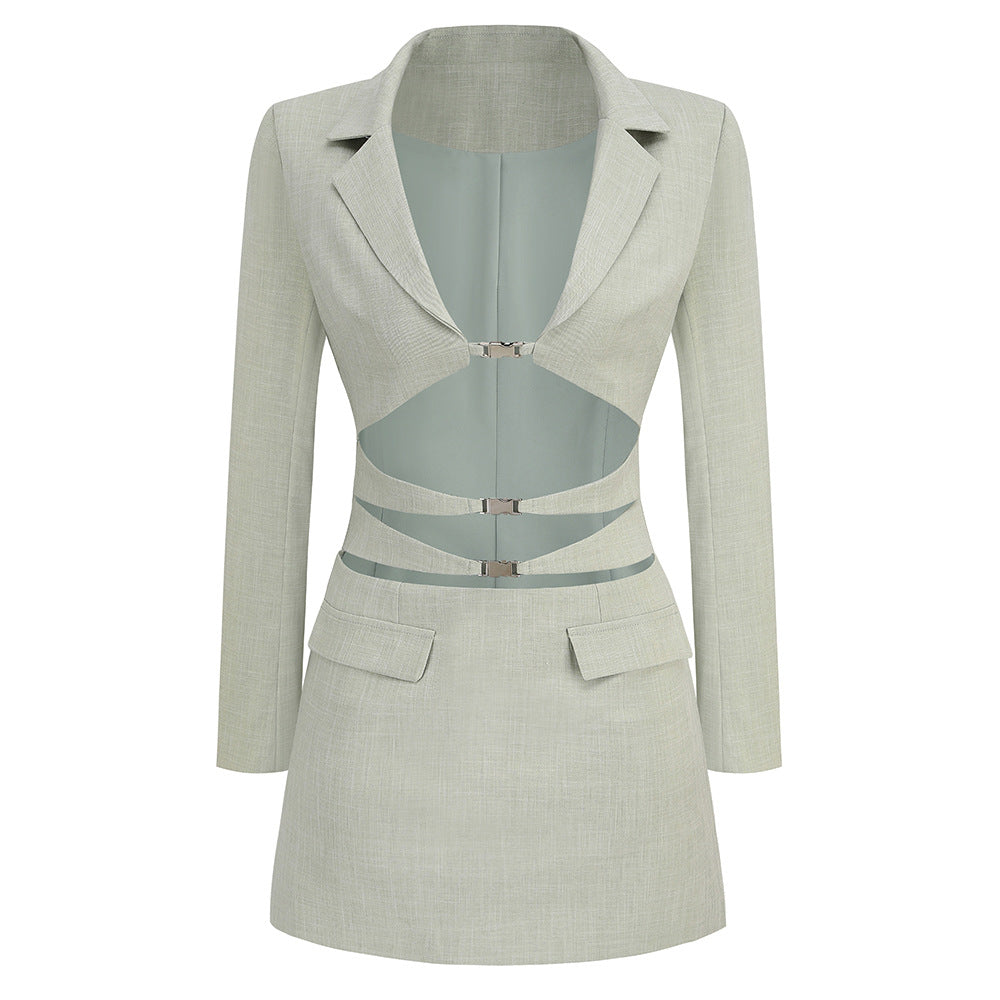 Buckle Cut Out Blazer Mini Dress