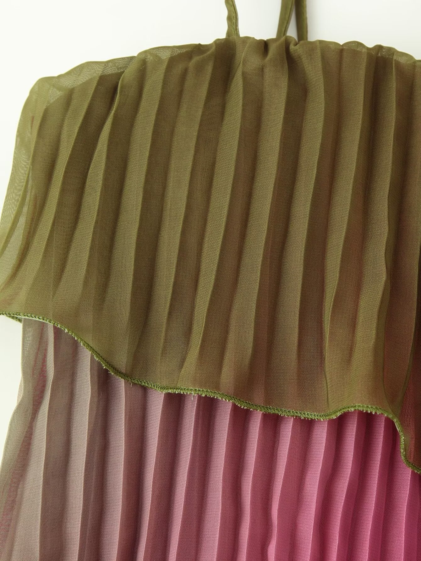 Ombre Pleated Tiered Maxi Dress