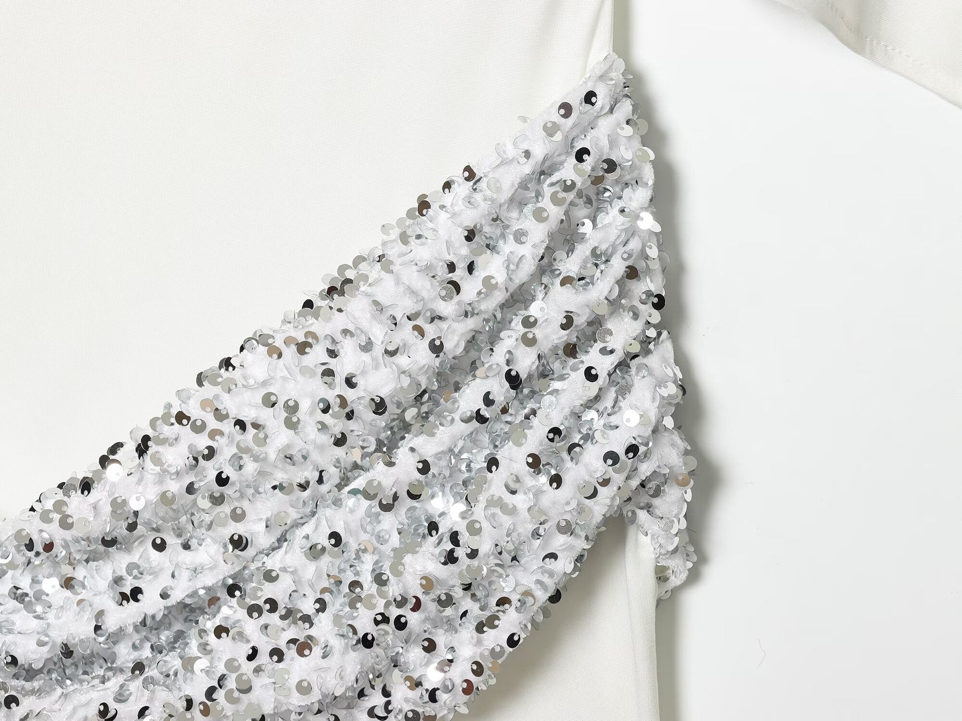 Sequin Sash Open-Back Mini Dress