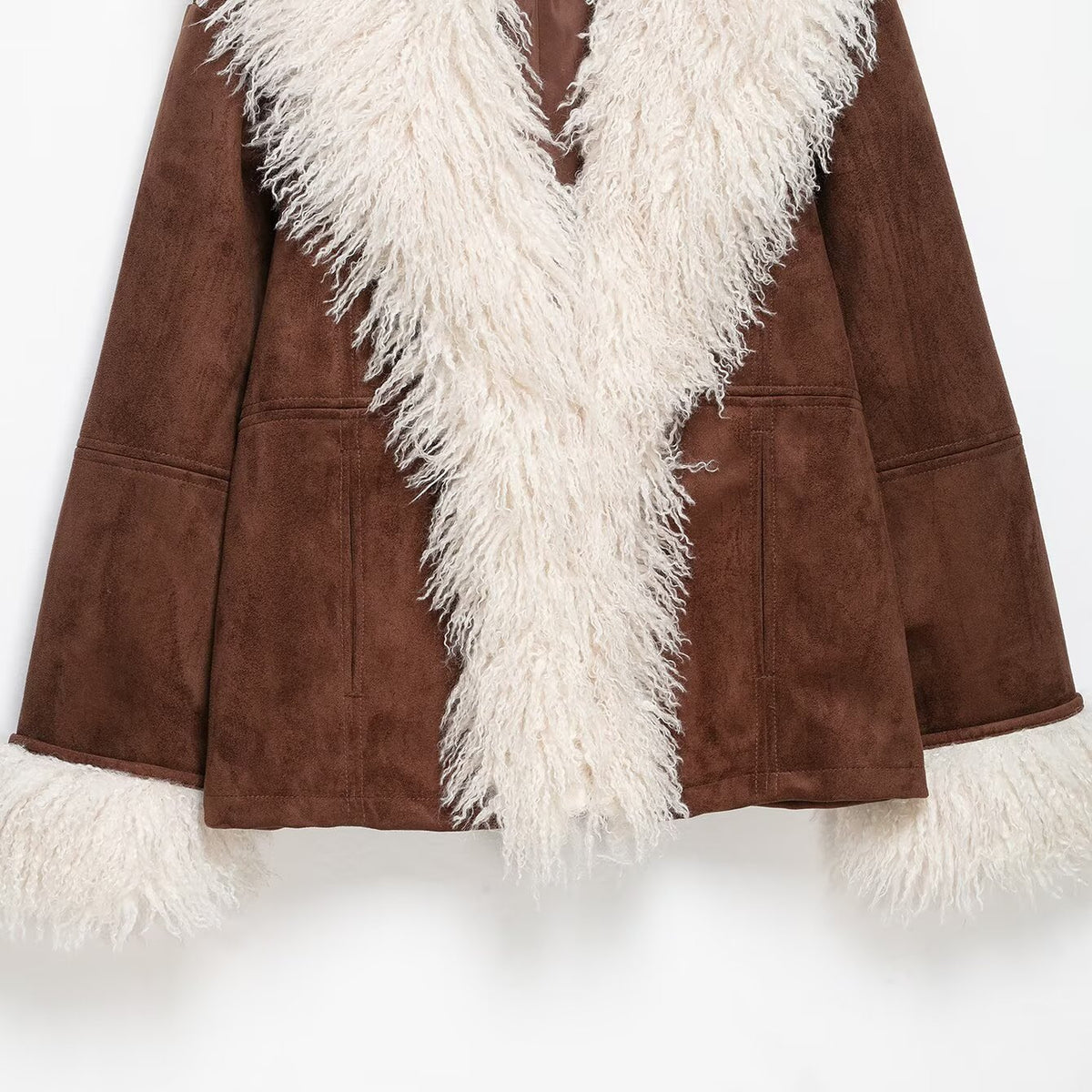 Sylvaine Shag-Collar Jacket