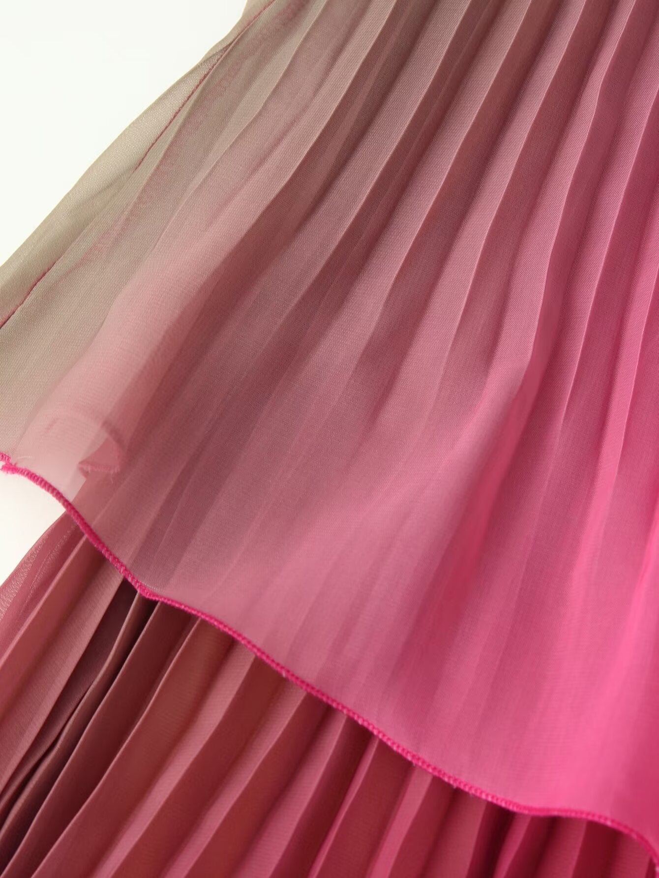 Ombre Pleated Tiered Maxi Dress