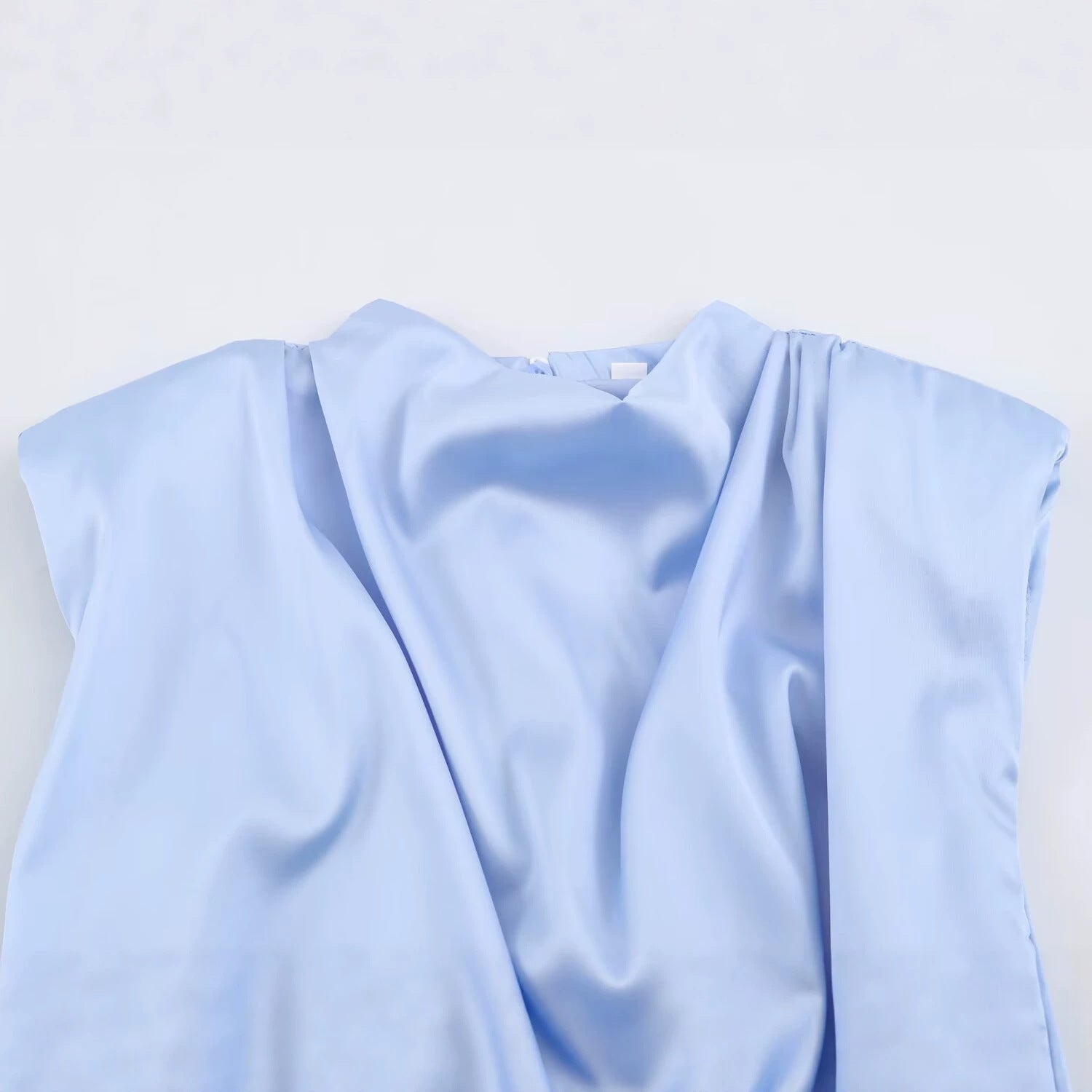 Satin Shoulder Pad Bow Top
