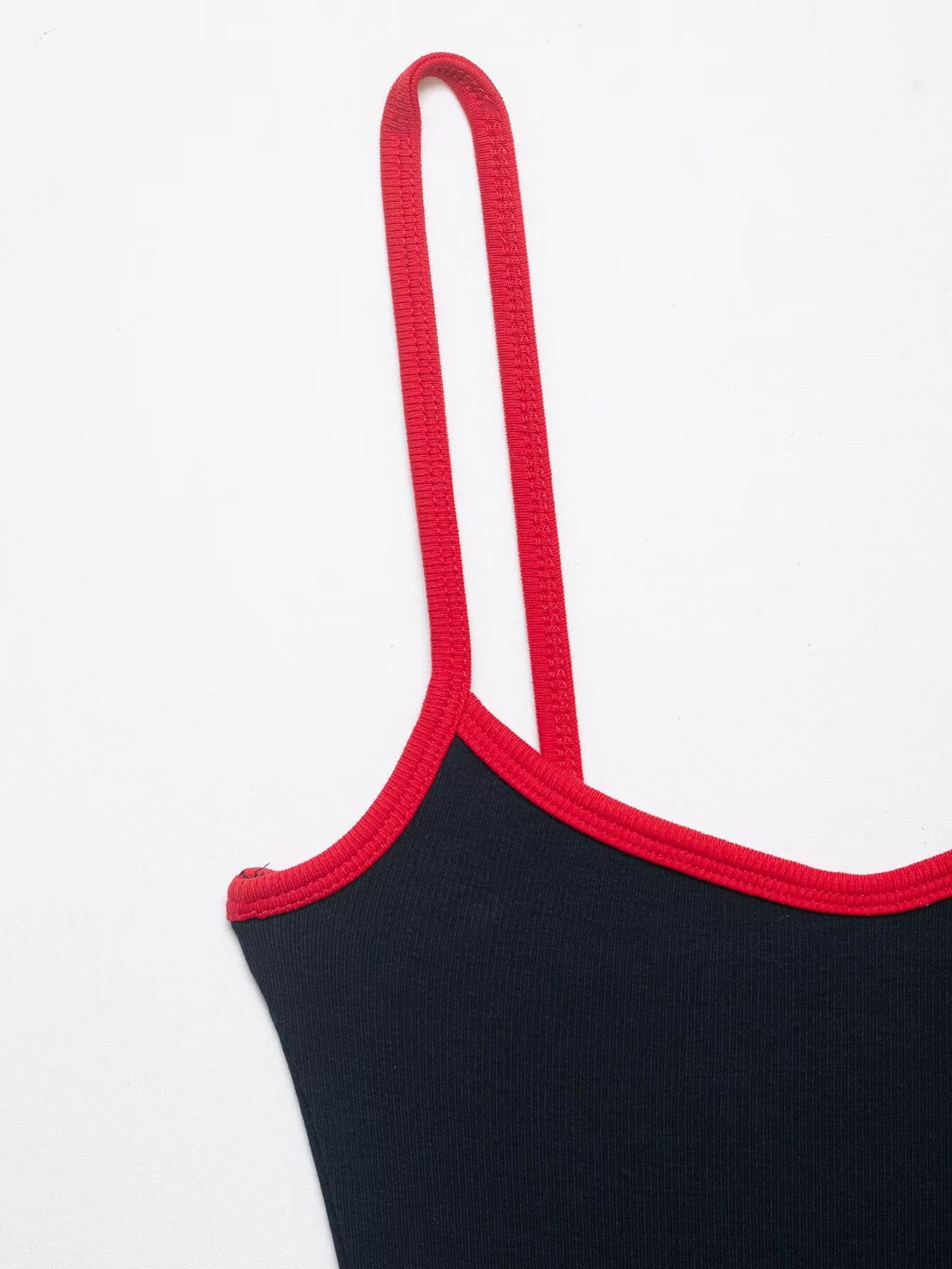 Contrast Trim Strappy Bodysuit