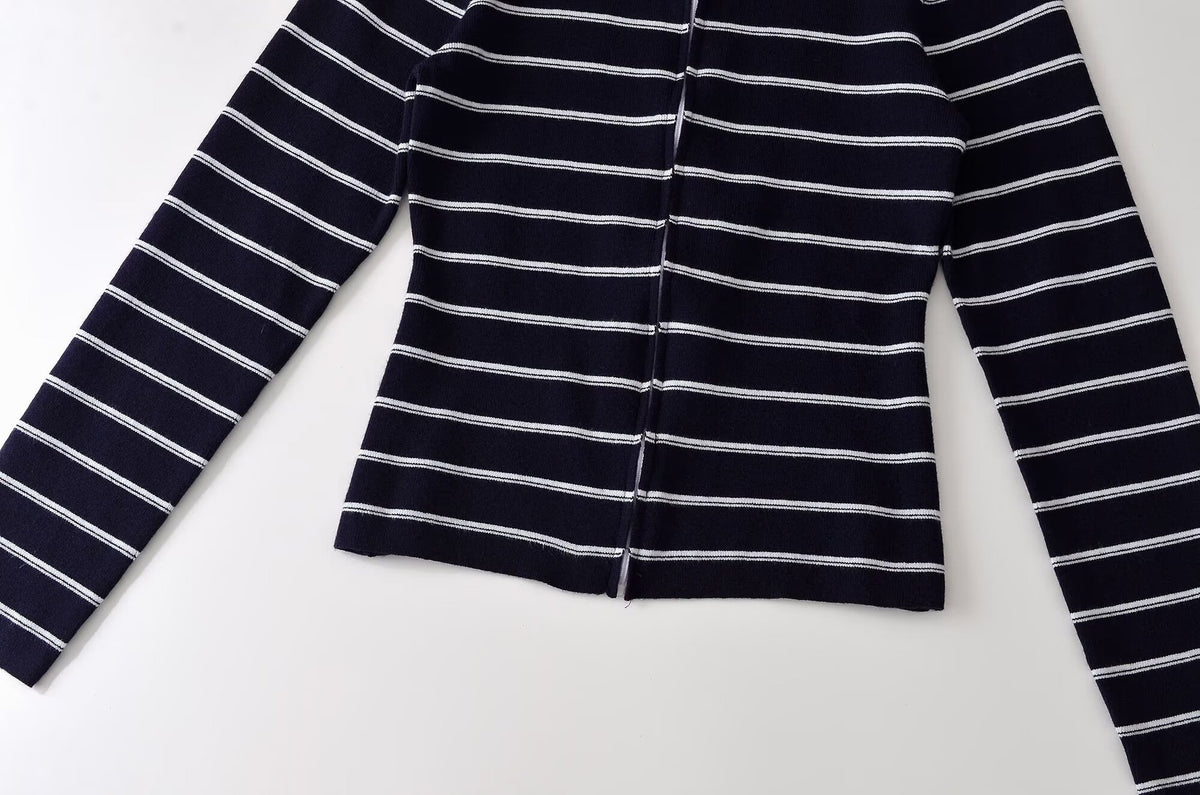 Hermione Striped Zip Knit