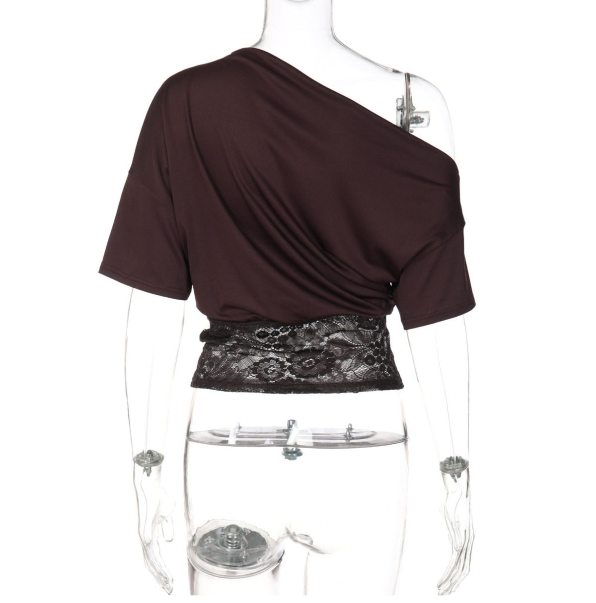 Lace Hem Off Shoulder Top