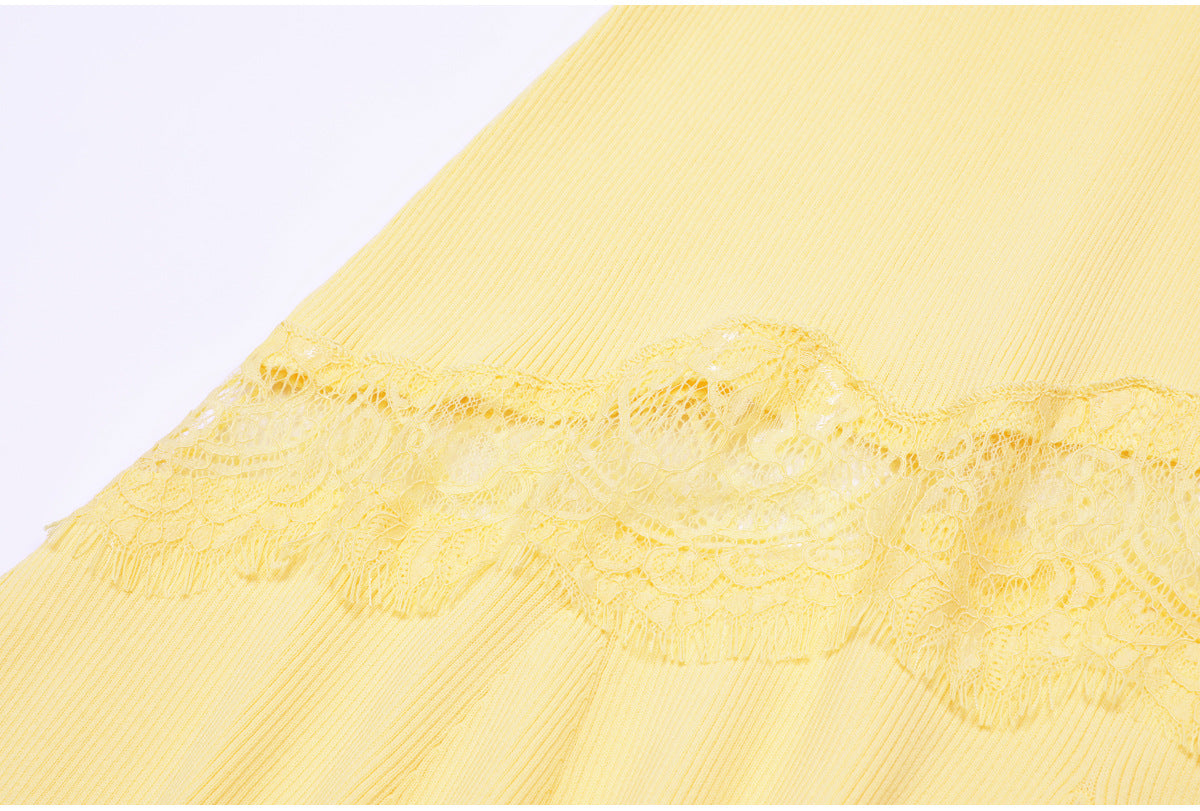 Liora Lace-Inset Knit Fishtail Maxi Dress