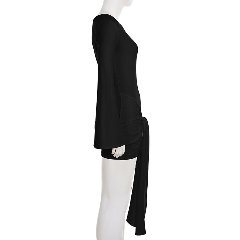 Isolde Draped One-Shoulder Mini Dress