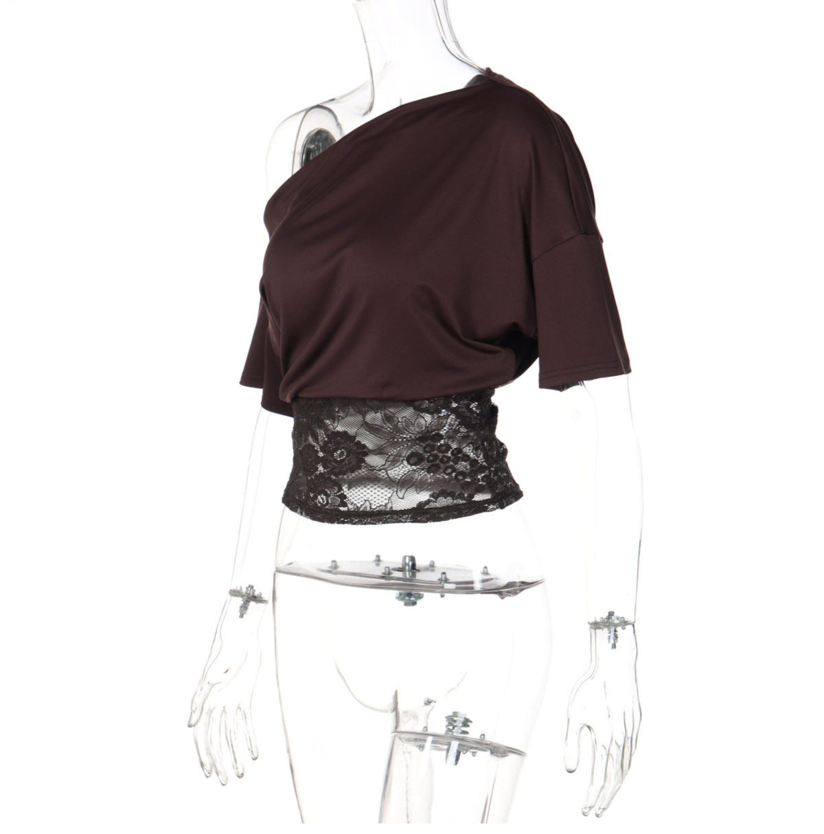 Lace Hem Off Shoulder Top