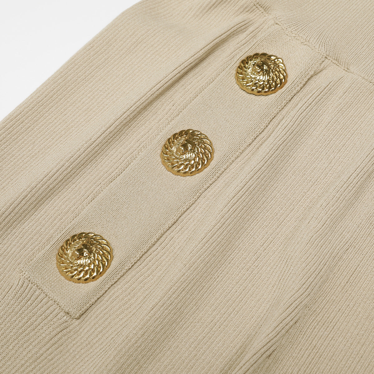 Gold Button Knit Top and Trouser Set