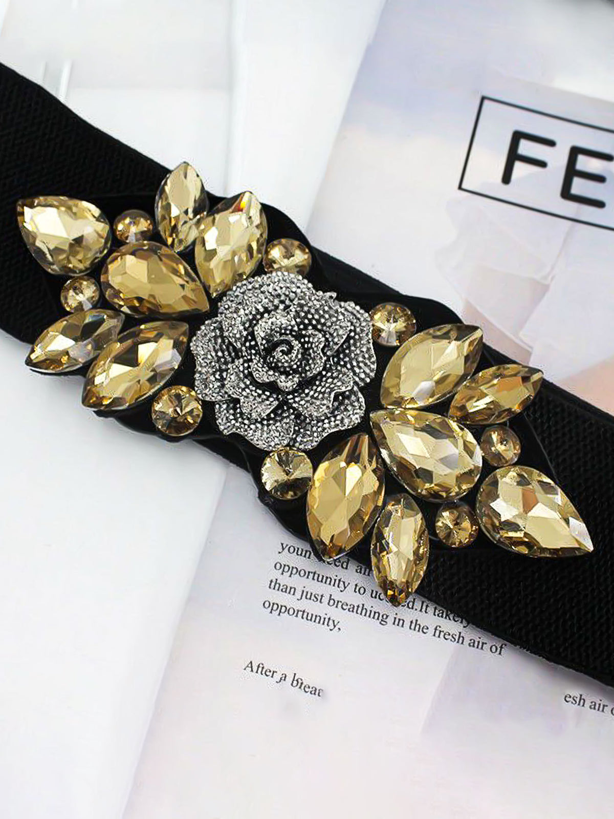 Rosalind Crystal Rose Waist Belt
