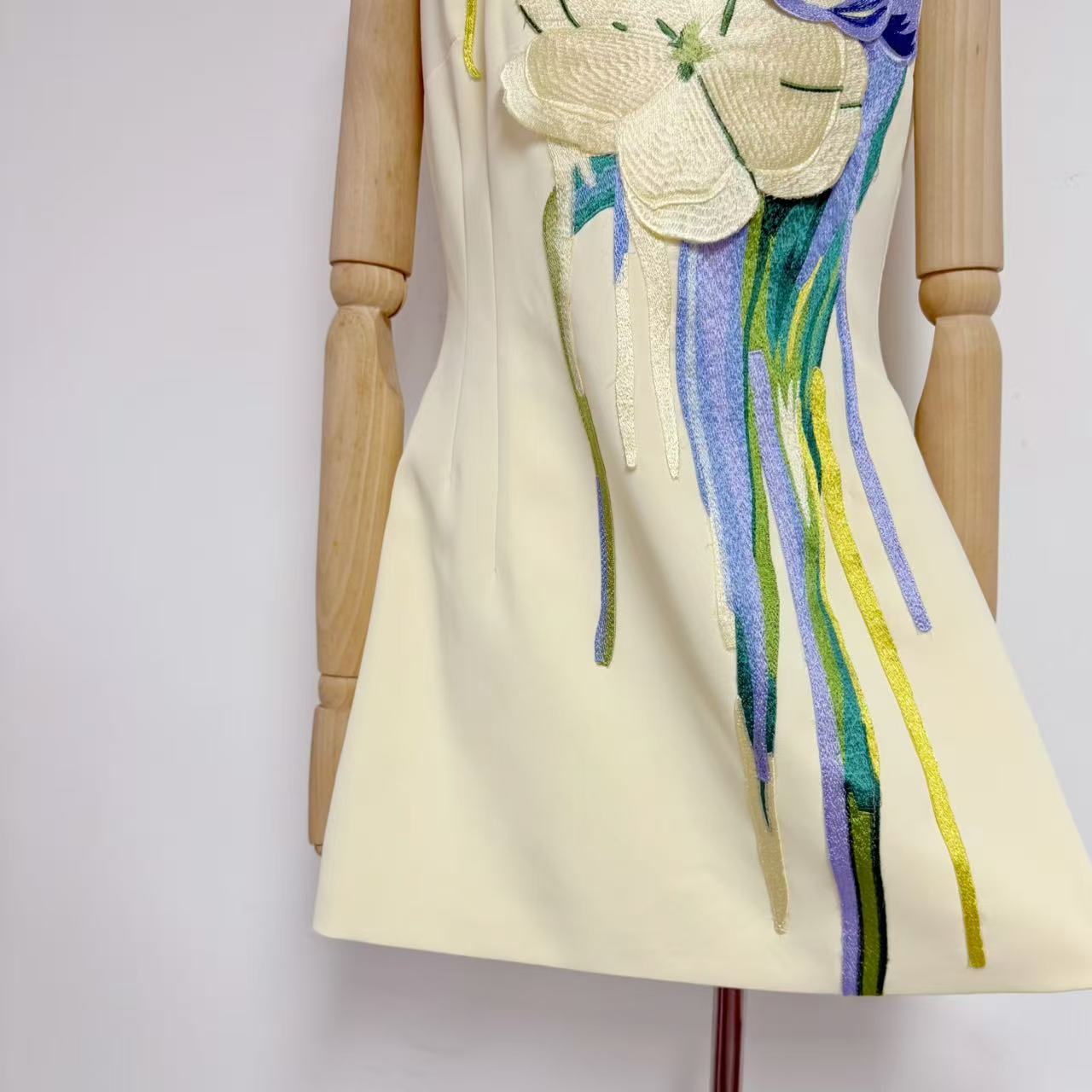 Iris Embroidered Floral A-Line Mini Dress