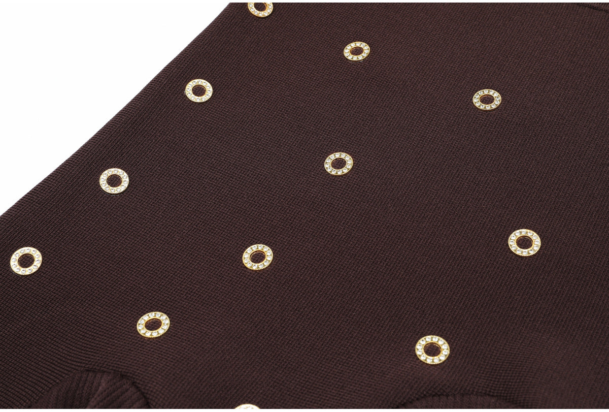 Ondine Gold-Stud Knit Tank and Asymmetric Skirt Set