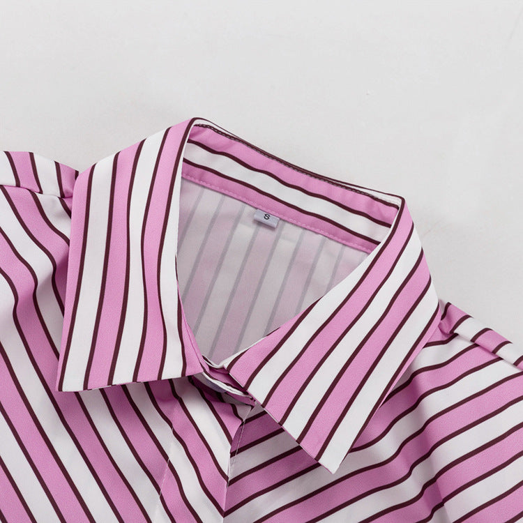 Striped Shirt and Shorts Set