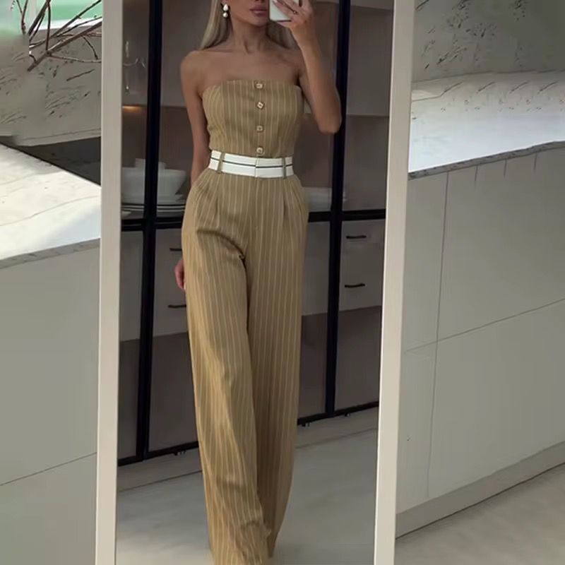 Pinstripe Power Jumpsuit
