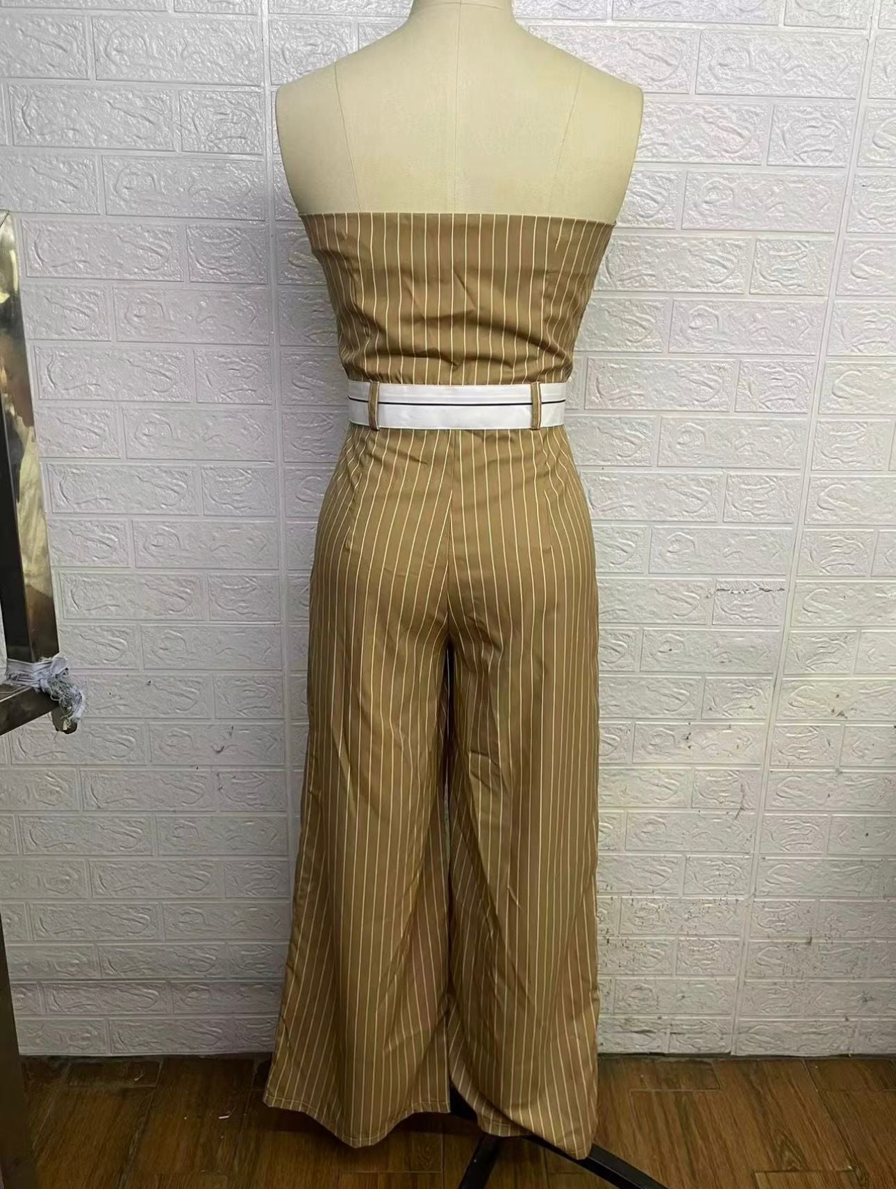 Pinstripe Power Jumpsuit