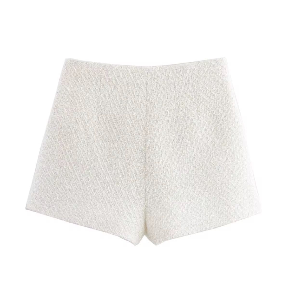White pleated skorts