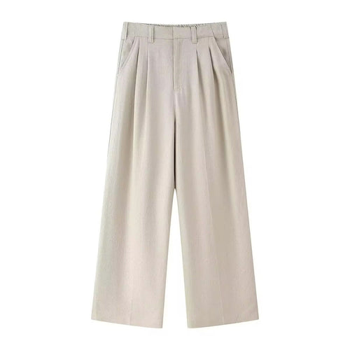 Beige Wide leg trousers