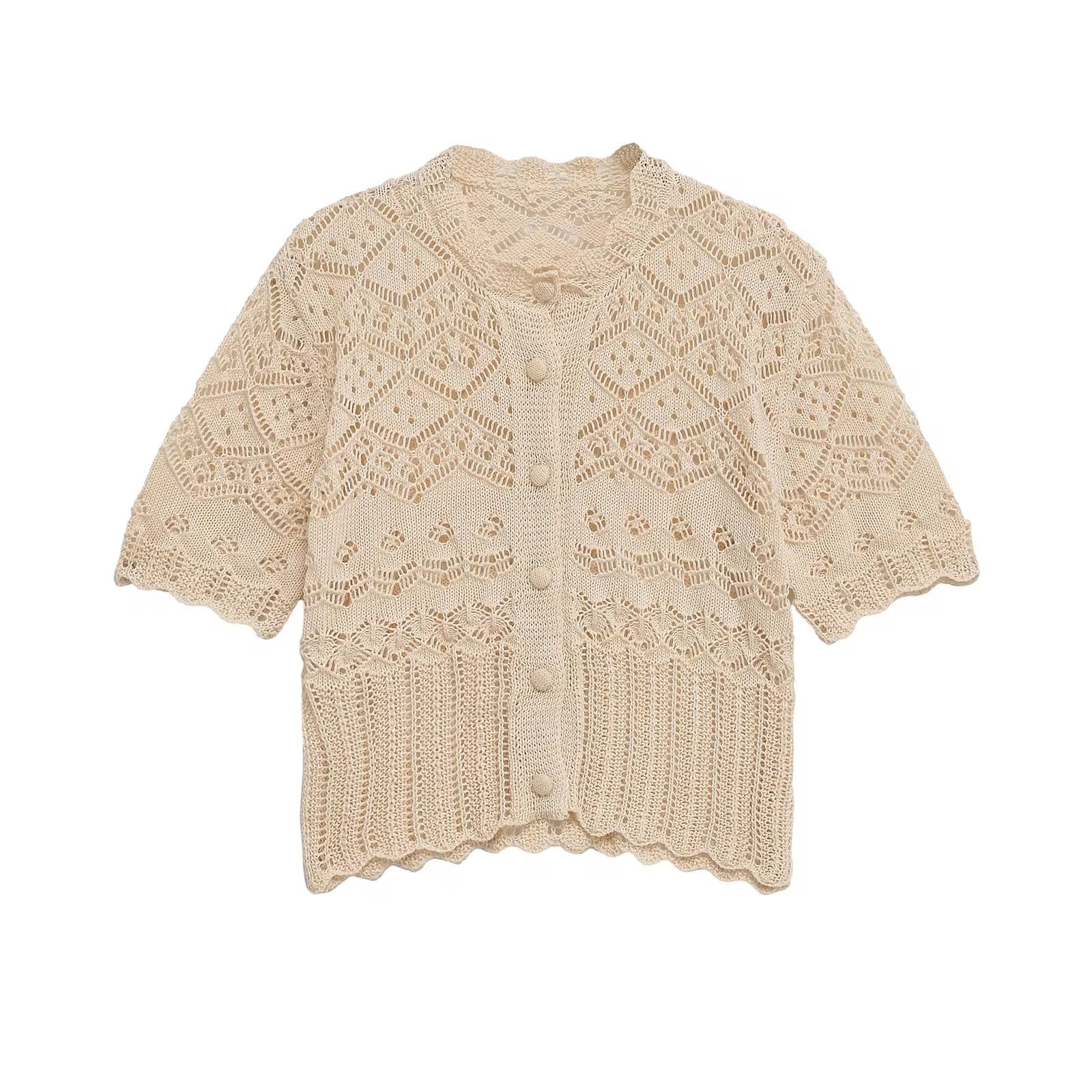 Beige Crochet knit