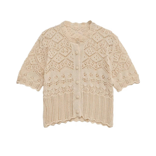 Beige Crochet knit