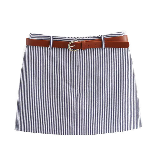 Striped Skorts With Belt