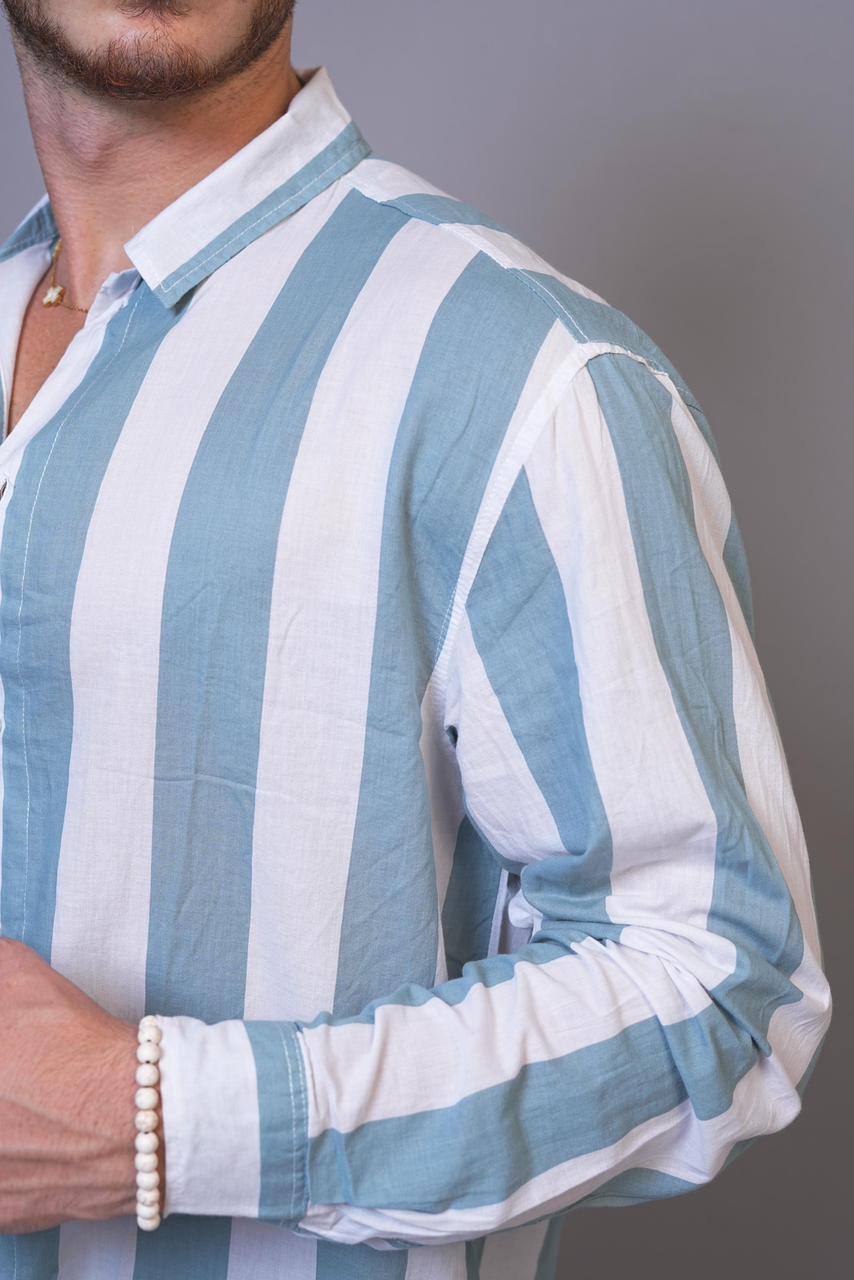 Nolan Stripped Chemise Long Sleeve