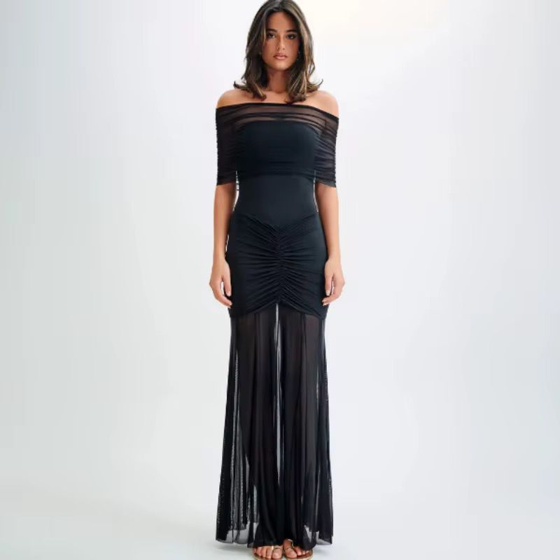Off shoulder mesh dress