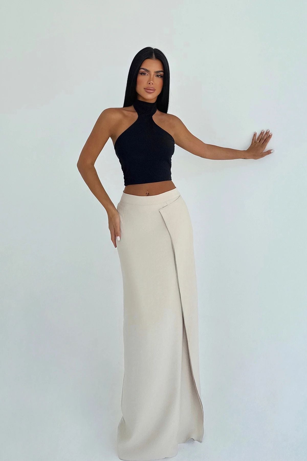 Slit Detailed Long Skirt