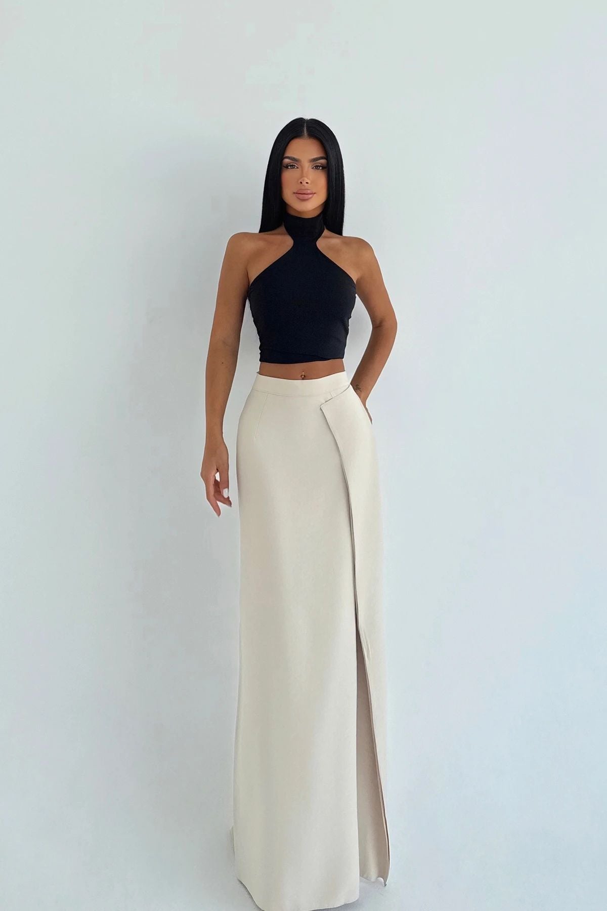 Slit Detailed Long Skirt