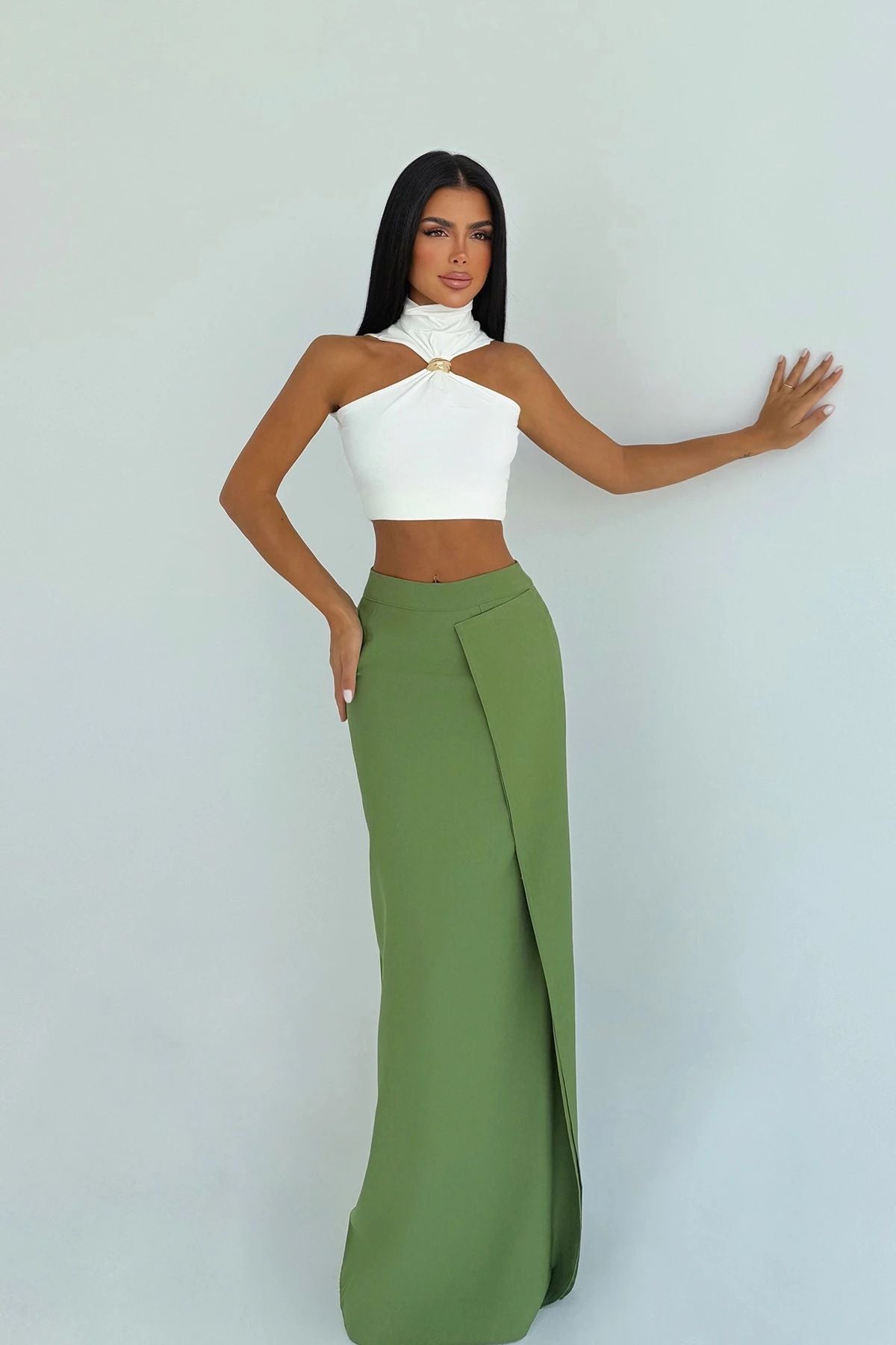 Slit Detailed Long Skirt