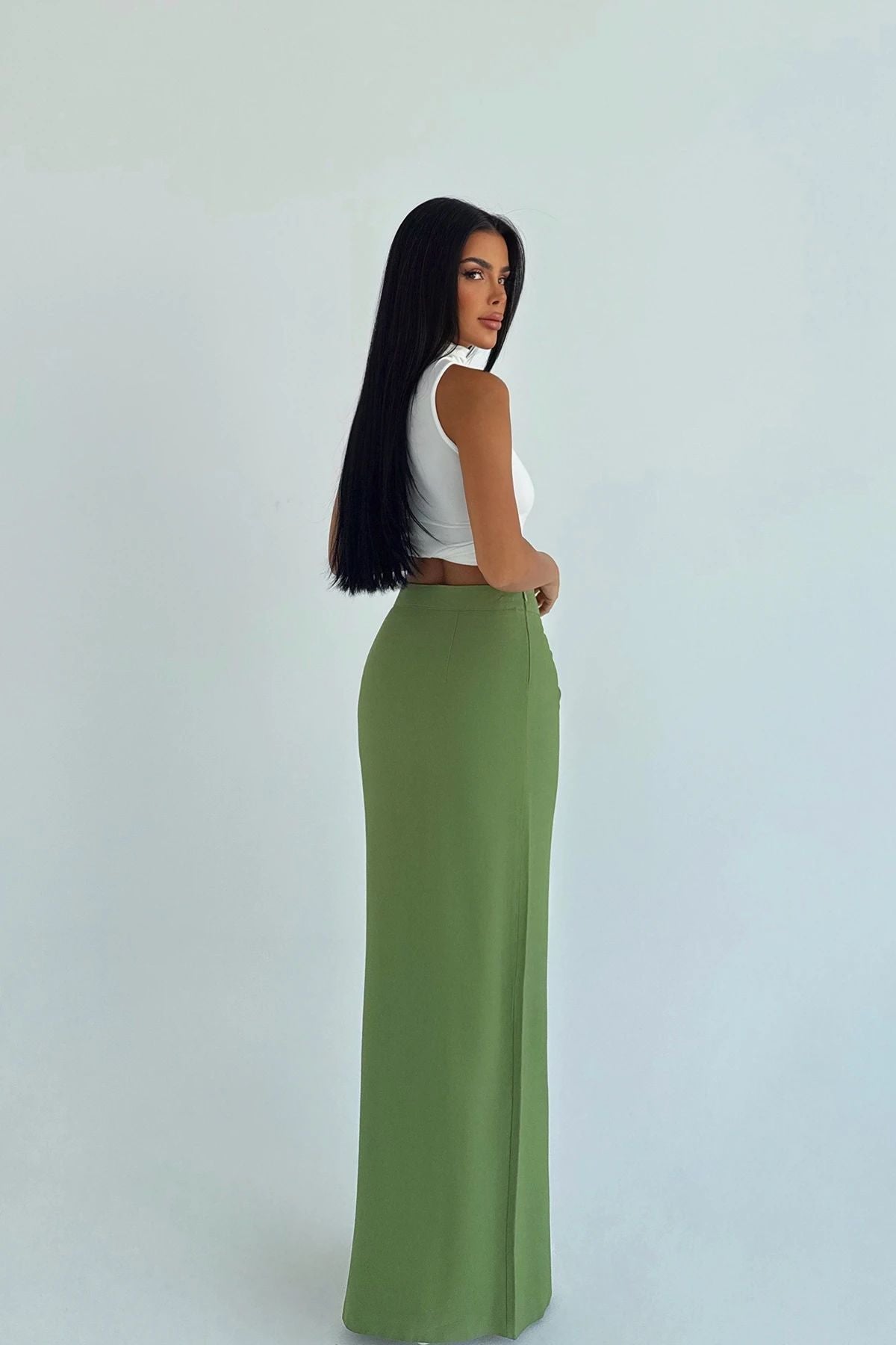 Slit Detailed Long Skirt