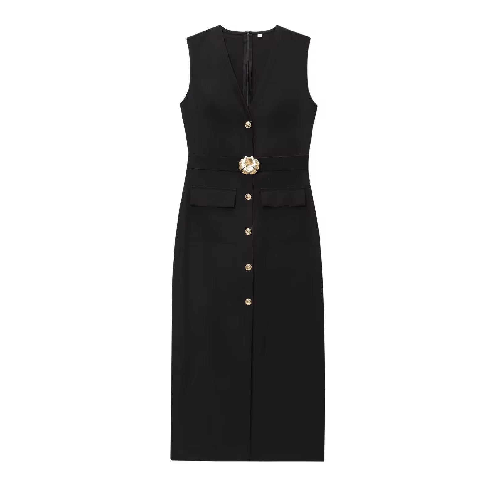 Gold-Buckle Dress