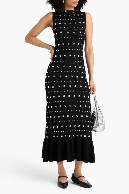 Crochet Knit Blend Midi Dress