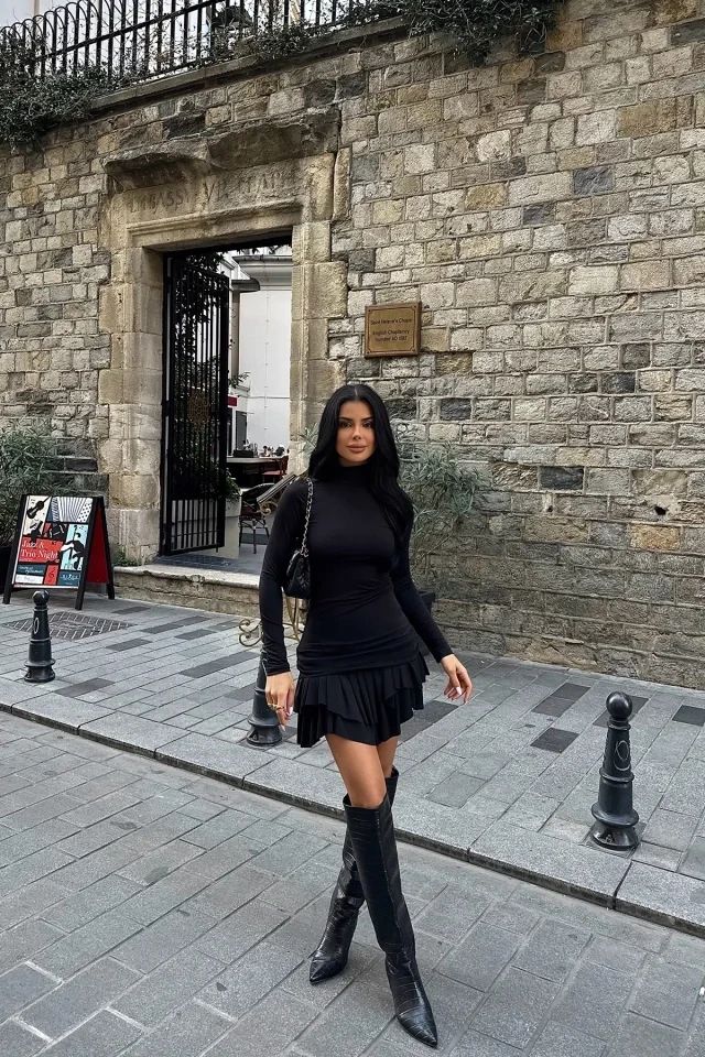 Black Mary Long Sleeve Dress