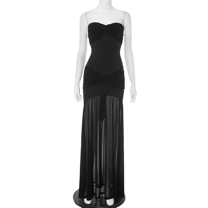 Strapless mesh dress