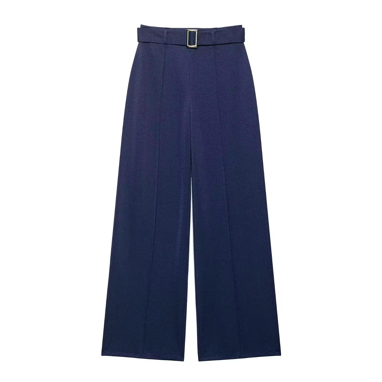Ribbed Blue Pants