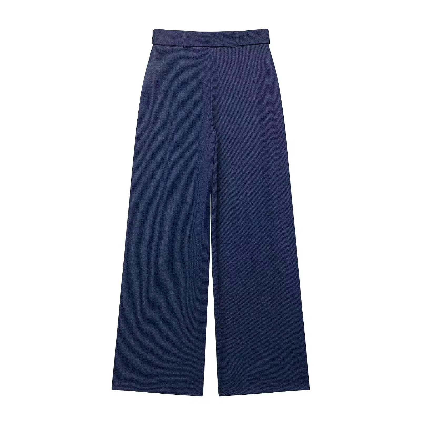 Ribbed Blue Pants