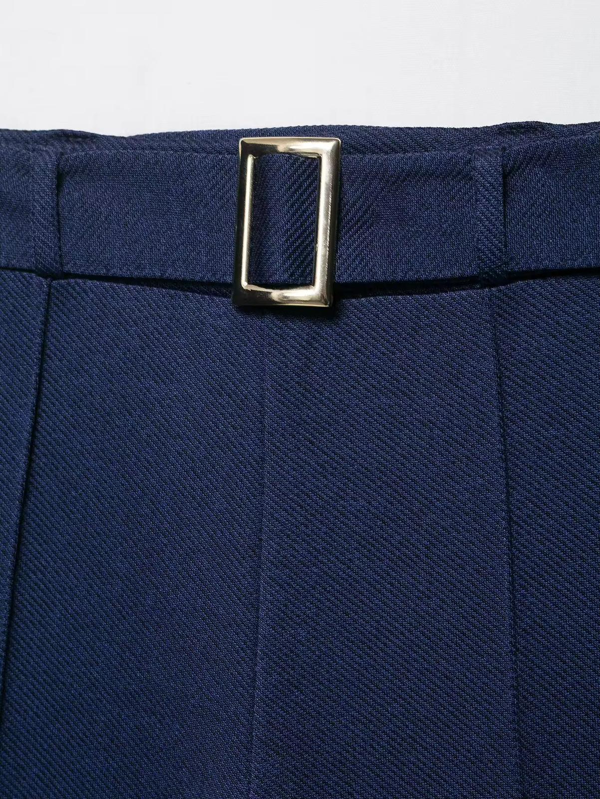 Ribbed Blue Pants