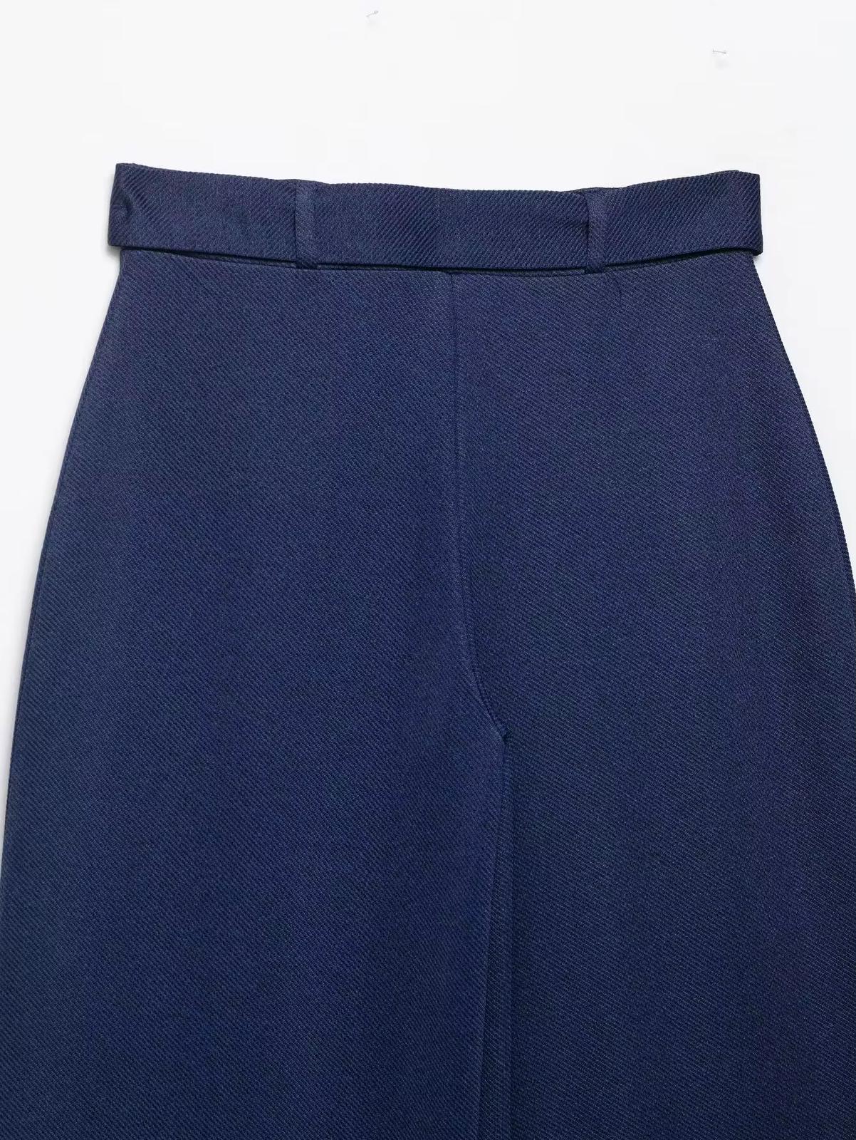 Ribbed Blue Pants