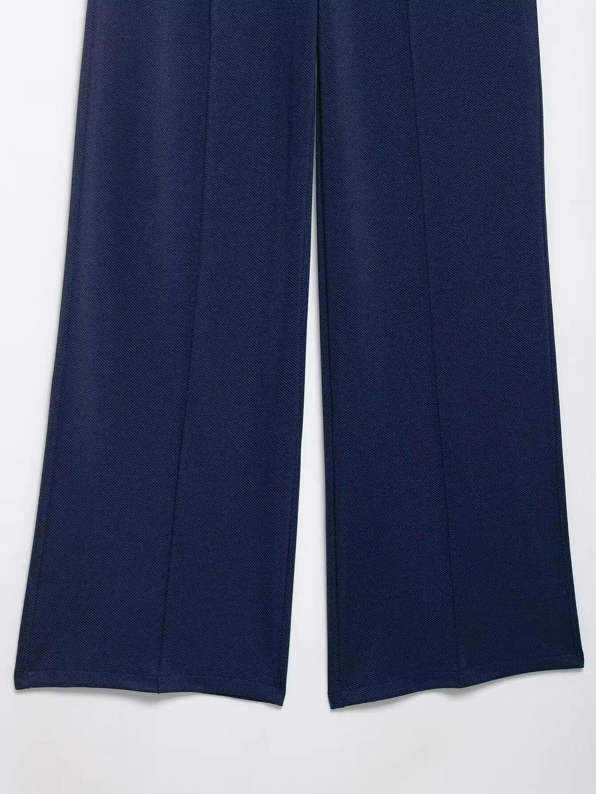 Ribbed Blue Pants