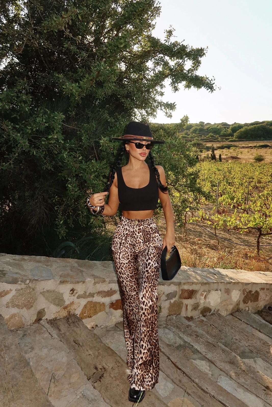 Ronny Leopard Print Trousers