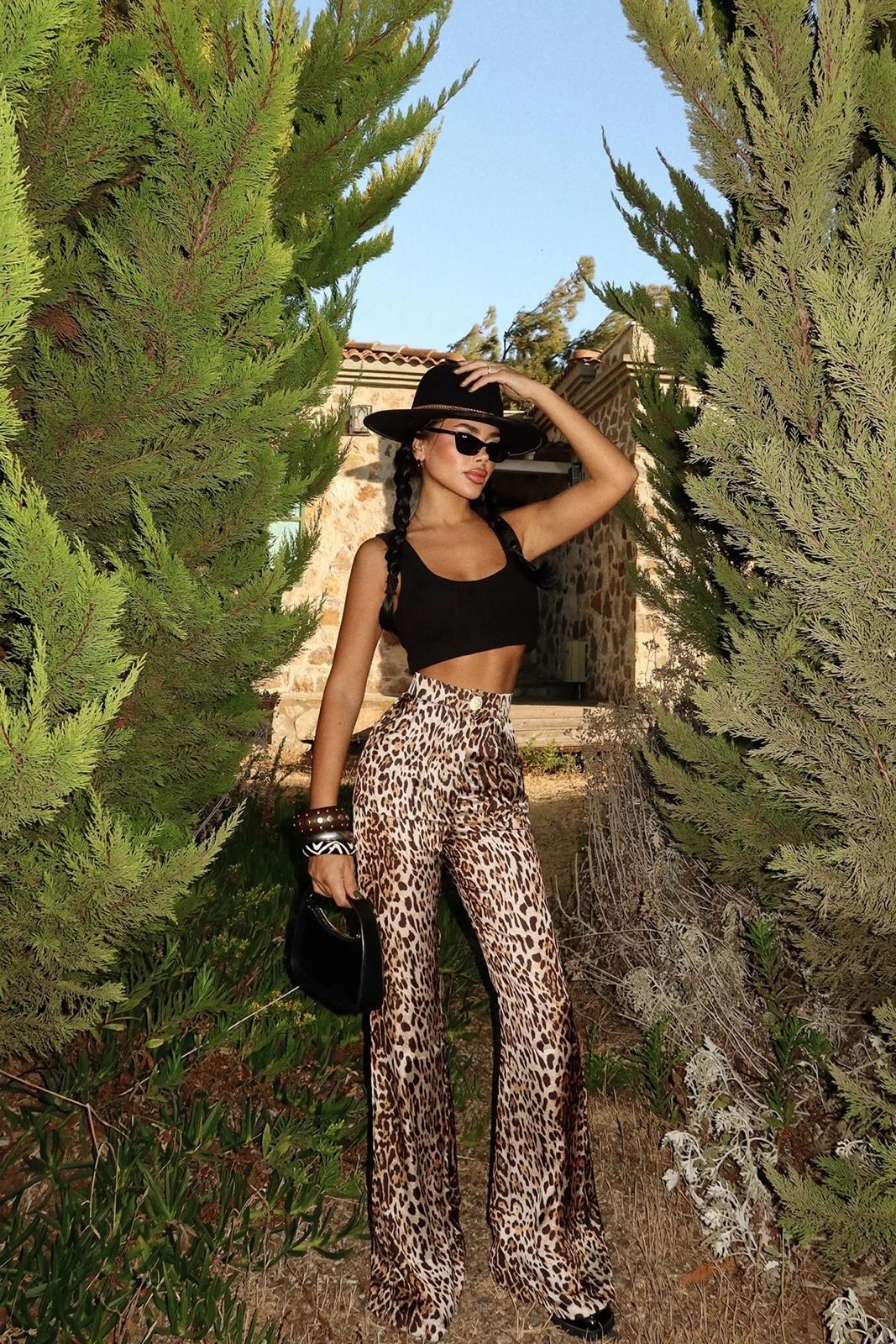 Ronny Leopard Print Trousers
