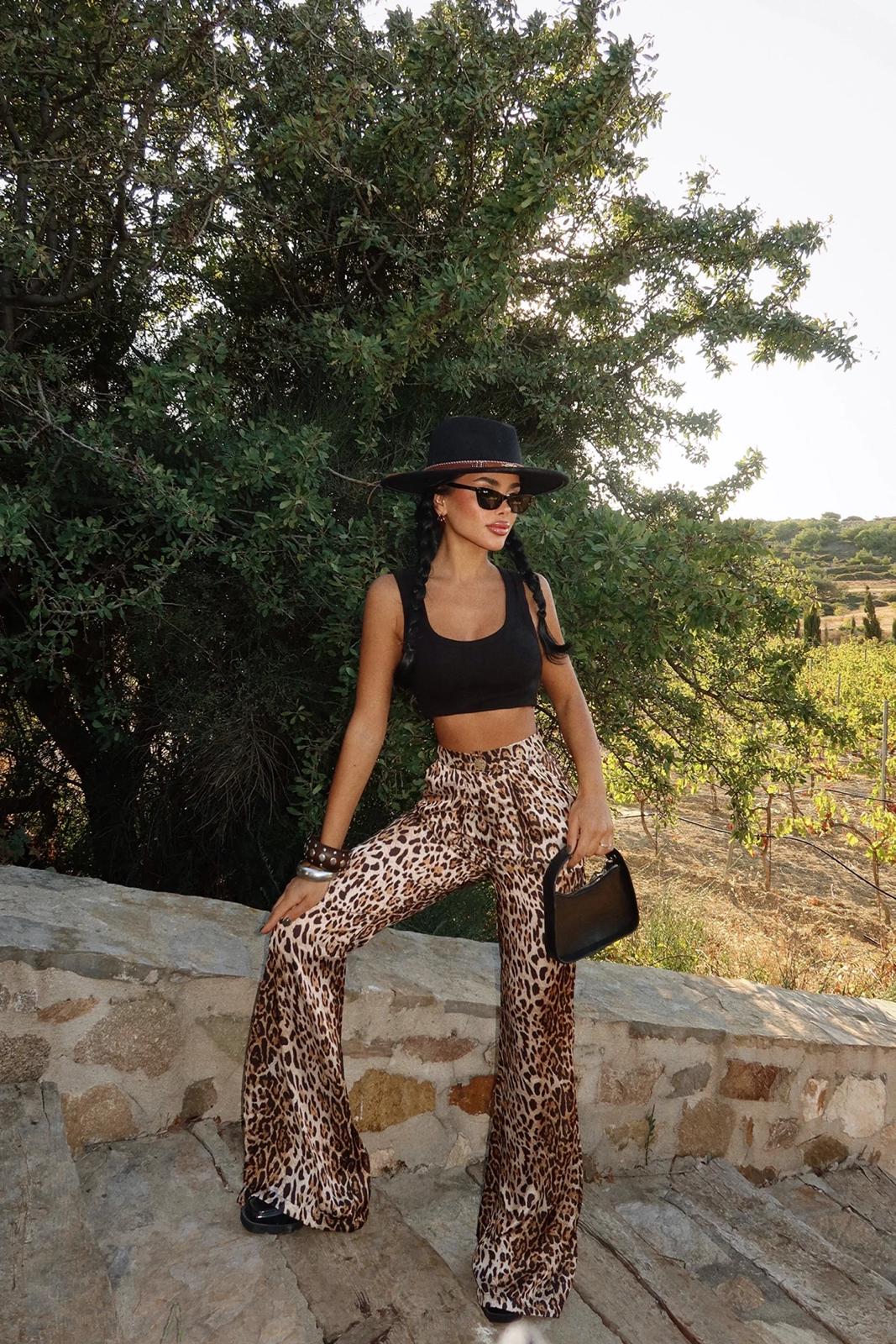 Ronny Leopard Print Trousers