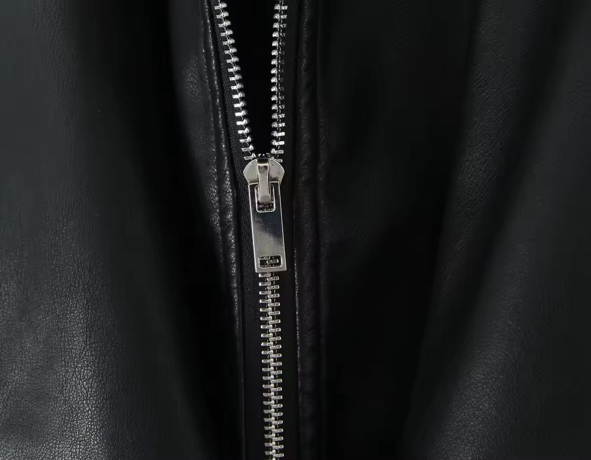 Loose leather imitation Jacket