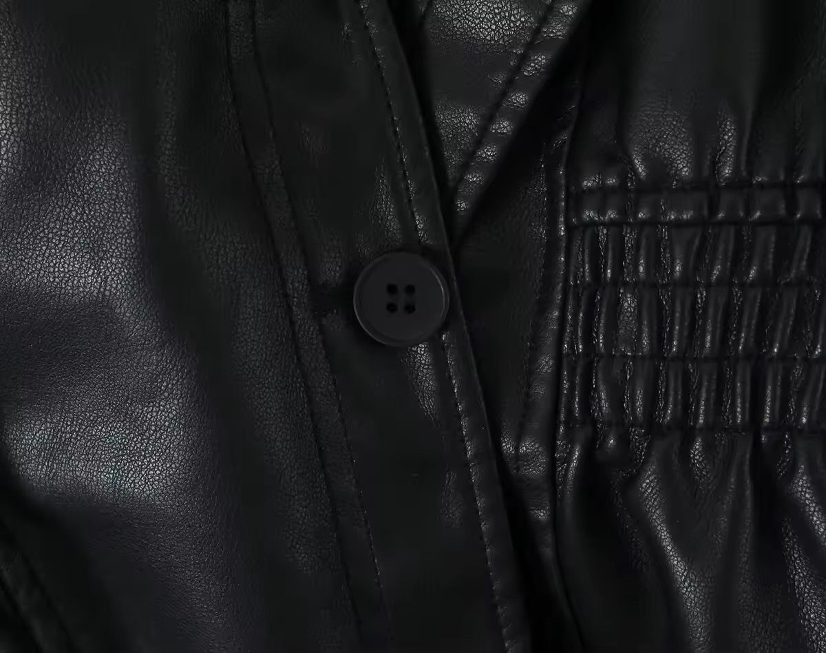 Loose leather imitation Jacket