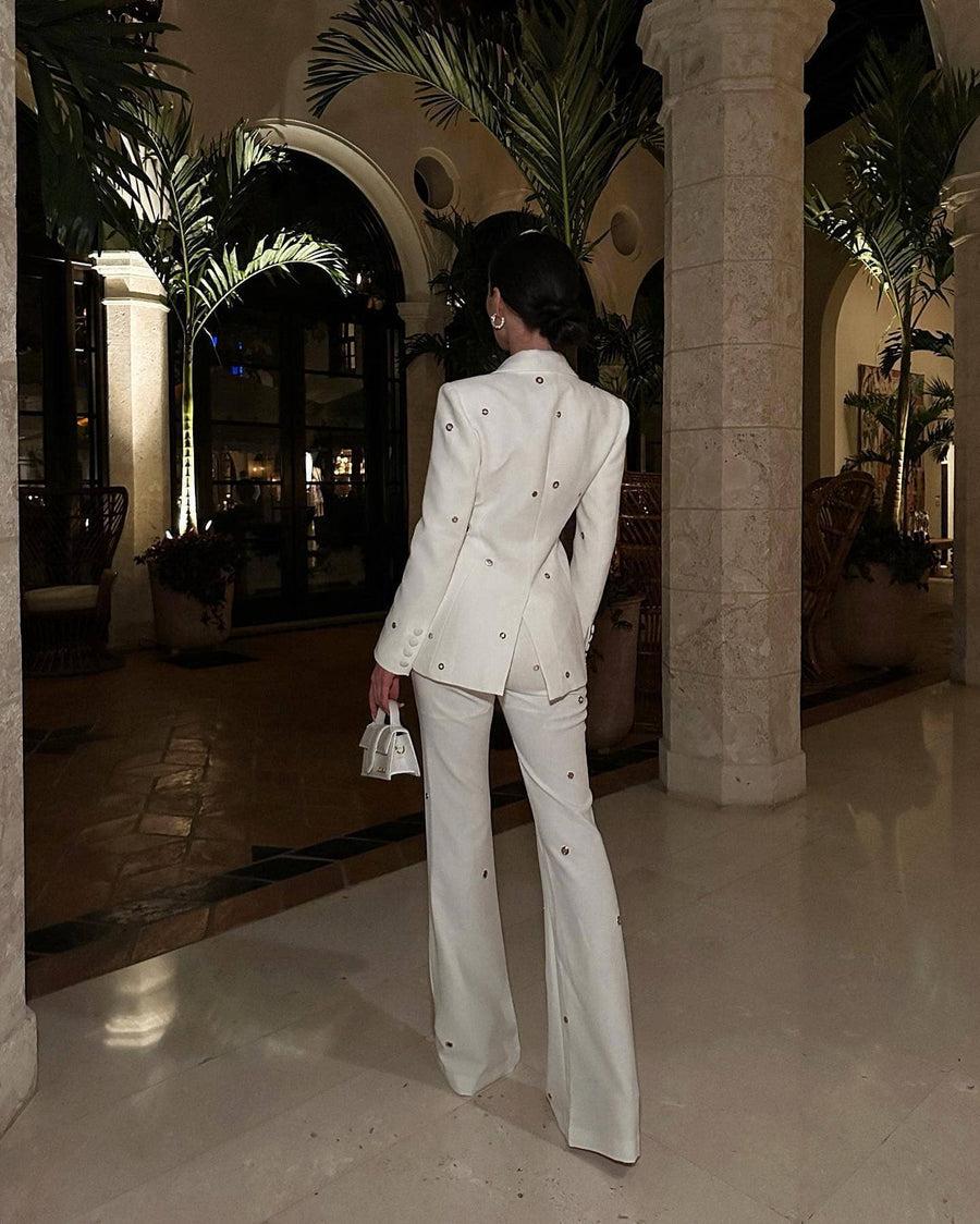 Fitted White Suit