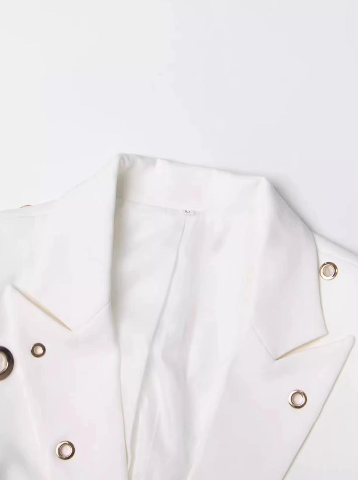 Fitted White Suit
