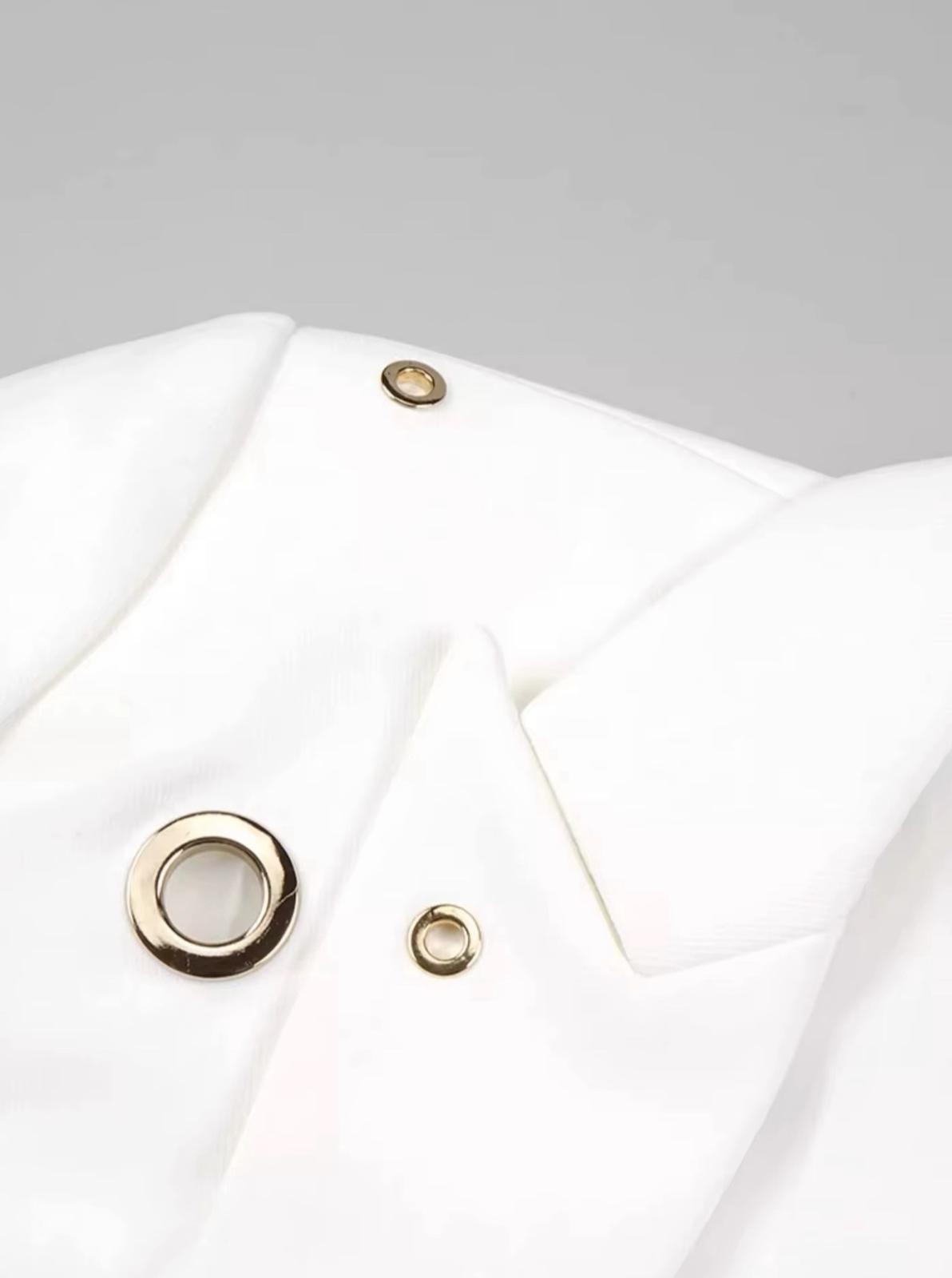 Fitted White Suit