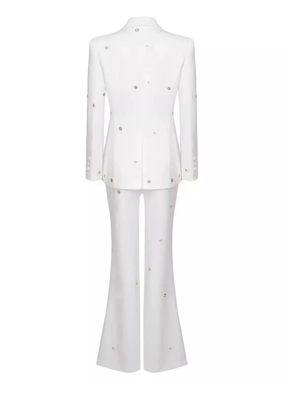 Fitted White Suit