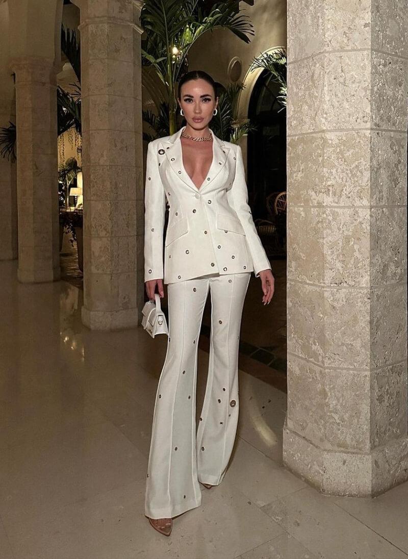 Fitted White Suit